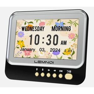 Lemnoi Dementia Clock for Seniors, 7 Inch Clock with Day and Date for Elder
